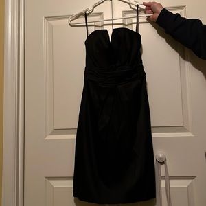 Strapless short black dress